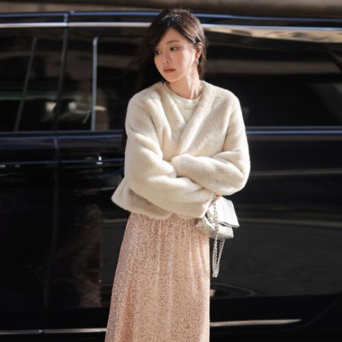 【治愈奶油风】秋冬季 时尚短款简约气质休闲简约风仿貂绒外套