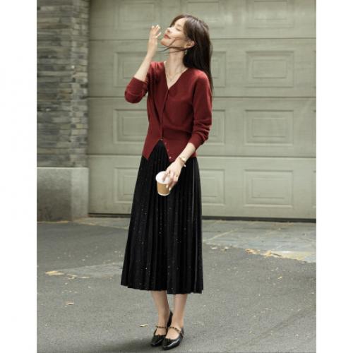 【圣诞奇迹夜】秋冬温柔风V领垂感打底线衫贴肤藏肉针织衫女上衣