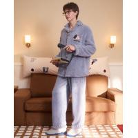 【原创派对小狗】睡衣男士冬季长袖简约可外穿加绒加厚家居服套装