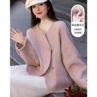 【了不起的外套】冬季设计感藏肉大落肩骆驼绒绵羊毛双面呢大衣女