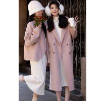 【了不起的外套】冬季设计感藏肉大落肩骆驼绒绵羊毛双面呢大衣女