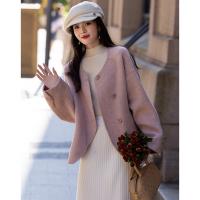 【了不起的外套】冬季设计感藏肉大落肩骆驼绒绵羊毛双面呢大衣女