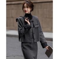 【会呼吸的绵羊毛】24冬季国风新中式顺毛呢盘扣翻边大衣女外套