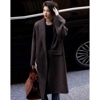 【韩风大女主】冬季静奢老钱绵羊毛双面呢温暖舒适大衣外套女长款