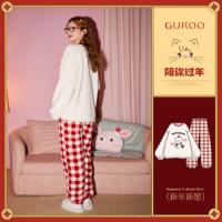 Gukoo/果壳【红运特辑】MIKKO系列睡衣女秋冬蛇年本命年加厚北极绒外穿