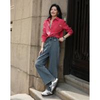 【玫红色翻领衬衫】2024冬款竖坑条多巴胺灯芯绒小众吸睛衬衫