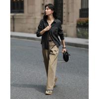 【时髦牛仔衬衫】2024冬款黑灰色简约利落休闲合身贴袋衬衫女