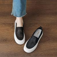 2024夏季时尚简约仙女蝴蝶透气网面厚底通勤日常一脚蹬渔夫鞋