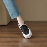 2024夏季时尚简约仙女蝴蝶透气网面厚底通勤日常一脚蹬渔夫鞋