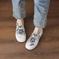 2024春夏新款时尚潮流休闲度假日常通勤百搭小花厚底一脚蹬