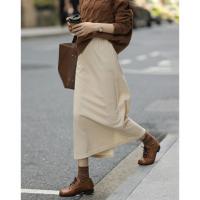 【舒适百搭】2024冬款灯芯条松紧腰复合绒长半裙