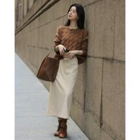 【气质百搭】2024冬款时尚精致绞花套头长袖针织衫女