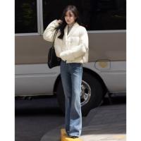 【云上香草】2024年新款90鸭绒云感V领双排扣短款羽绒服