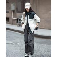 【休闲户外风撞色拼接外套】2024秋连帽拼接长袖外套女