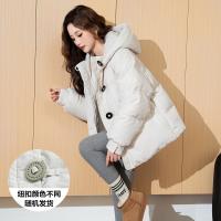 2024冬季女连帽格子短款羽绒服减龄百搭上衣休闲高级感韩版潮