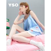 yso【礼物系列】夏季套装女吊带甜美蝴蝶结可爱舒适家居服B
