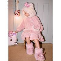 Gukoo/果壳睡袍女冬季HelloKitty联名新款亲子装保暖家居服睡袍D