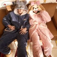 Gukoo/果壳迪士尼情侣睡衣冬季加厚珊瑚绒男士睡衣夹棉家居服D