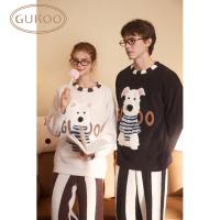 Gukoo/果壳睡衣女秋冬软绵绵雪尼尔情侣小狗男家居套装S724426211501