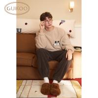 Gukoo/果壳睡衣男秋冬珊瑚绒迪士尼联名圆领套头男家居套装S824416211801