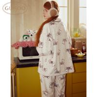Gukoo/果壳睡衣秋冬女家居服套装满印小狗可外穿S724426203508