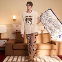 【米奇家族】睡衣男秋冬北极绒保暖柔软高级男士家居服套装可外穿