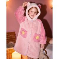 【暖绒舒适】女童睡衣秋冬加厚北极绒连帽中大童家居服睡袍可外穿