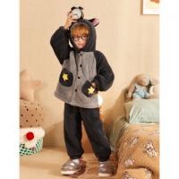 【立体耳朵连帽】男童睡衣秋冬加厚北极绒家居服套装可外穿