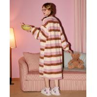【IP联名】睡衣女秋冬加厚北极绒卡通条纹简约家居服睡裙可外穿