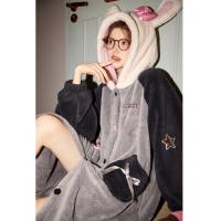 【MIKKO联名】睡衣女睡袍冬加绒加厚保暖毛绒女家居服可外穿