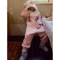 Gukoo/果壳睡衣女冬季HelloKitty联名新款毛绒保暖女士连体衣D