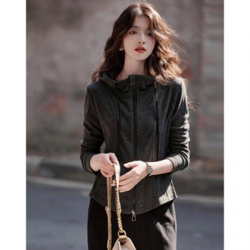 【年轻版遛弯】春秋运动风双开拉链连帽舒适遮肉宝藏女式上衣