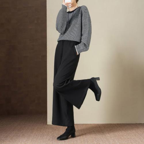 【保暖小火炉】九分阔腿25冬抽绳松紧腰遮肉显瘦休闲裤女高级感