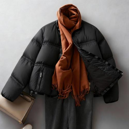 【15D零压感】冬季90鸭绒PU磁吸扣三层工艺直筒女式羽绒服