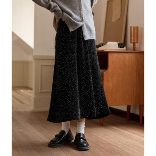 【小碎钻星空闪闪鱼尾半身裙】秋冬高腰亮丝松紧腰皮筋直筒裙长裙