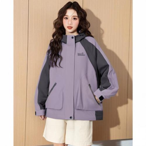 唐狮2026秋季新款工装外套女撞色拼接冲锋少年上衣休闲运动潮