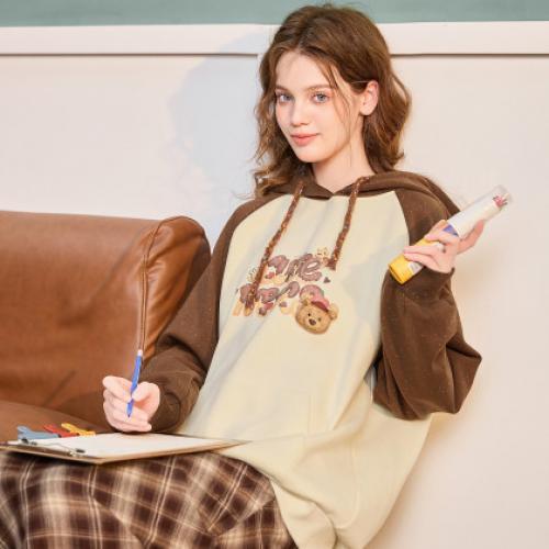 唐狮2026春秋季女连帽卫衣超好看少女风减龄百搭时尚甜甜圈设计感