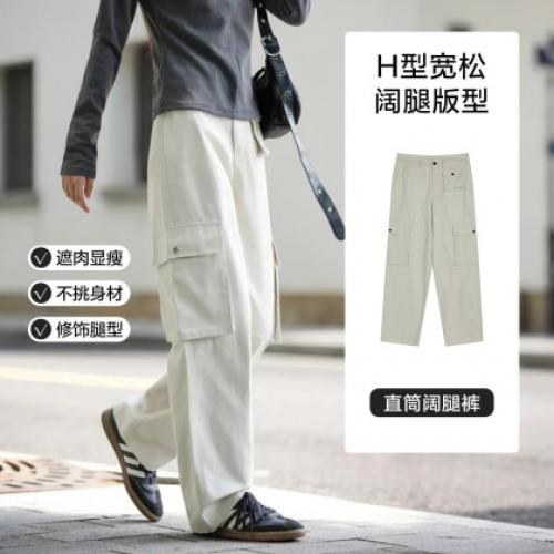 唐狮2026秋冬女休闲裤直筒工装裤美式复古多口袋休闲百搭裤子J1