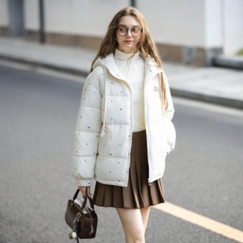 唐狮2026冬季女刺绣满印短款棉衣女冬季棉服高级感秋冬外套时尚