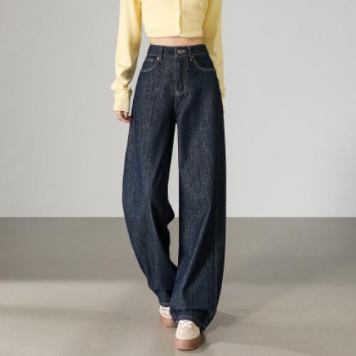 唐狮2026秋冬季女宽松牛仔长裤窄版直筒裤哈伦裤高级感春秋百搭