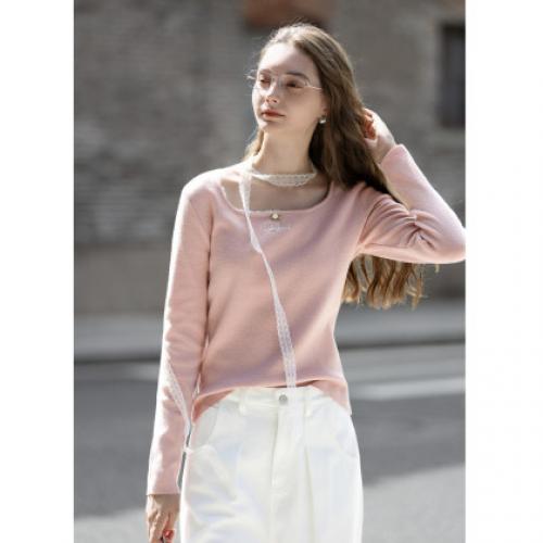 唐狮2026秋冬圆领毛织女士打底衫女秋冬高级感洋气内搭可外穿上衣