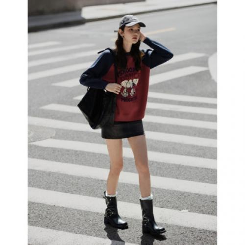 【史努比联名款】唐狮2026秋冬季情侣插肩袖卡通可爱设计毛线衫