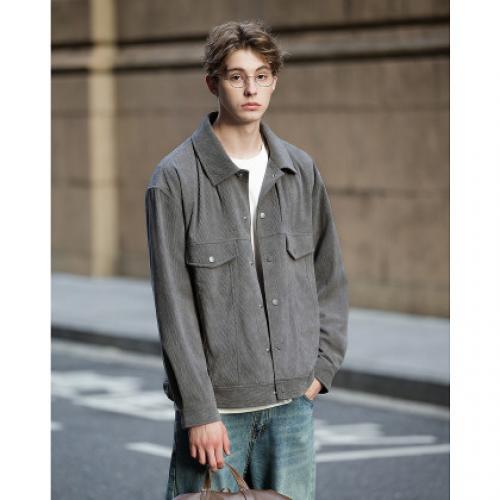 唐狮2026秋冬季外套男士翻领灯芯绒夹克厚款短外套休闲时尚男装