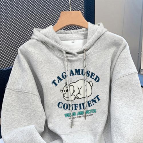 唐狮2026春秋季连帽卫衣情侣款精致绣花卡通美式校园休闲风超好看