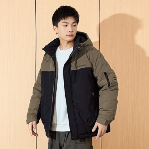 唐狮2026秋冬季棉衣男连帽撞色拼接加厚冲锋少年棉衣保暖外套潮流