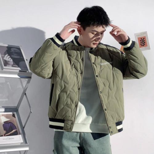 唐狮2026秋冬新款棉衣男棒球领拼接运动棉服夹棉外套加厚保暖防寒