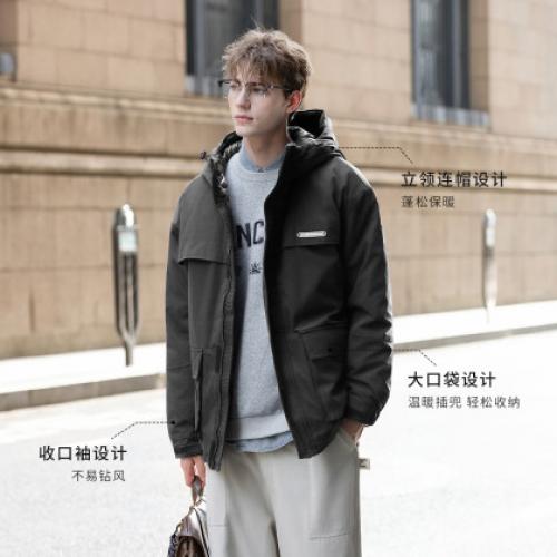 唐狮冬季新款棉衣男装短款连帽工装棉服学生加厚上衣棉袄外套