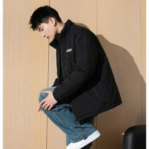 唐狮2026秋冬季短款棉衣男立领保暖加厚外套简约设计休闲风男装