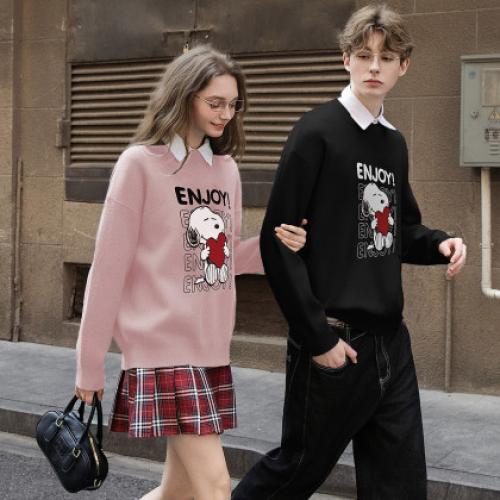 【史努比联名款】唐狮2026秋冬季新款情侣卡通可爱风毛线衫休闲风