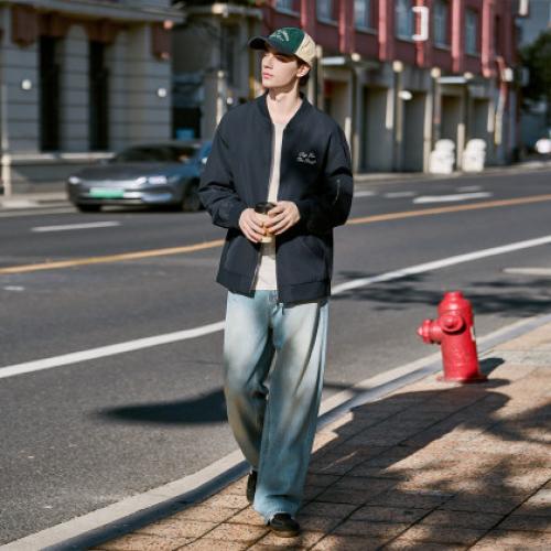 唐狮2026秋季新款男外套棒球领飞行夹克休闲百搭拉链上衣潮流简约